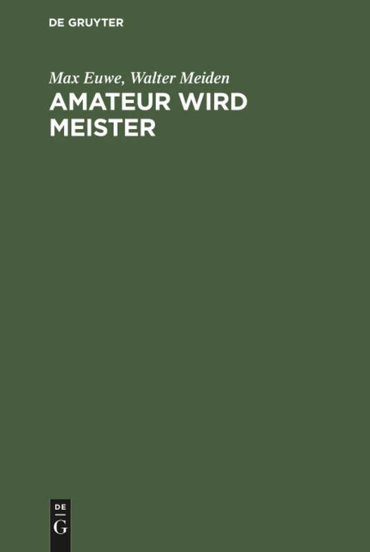 Amateur wird Meister