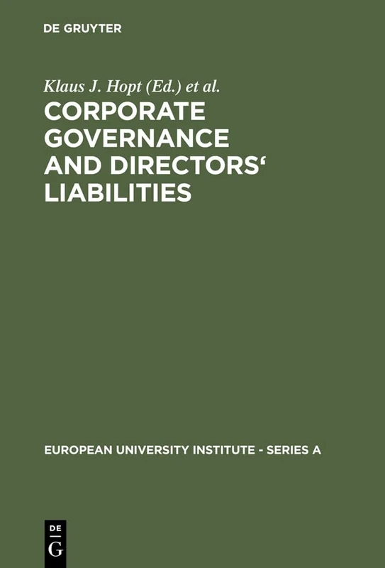 De Gruyter Corporate Governance and Directors' Liabilities Book