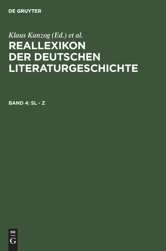 De Gruyter Sl - Z: 4 - Poetry, Drama and Criticism Book