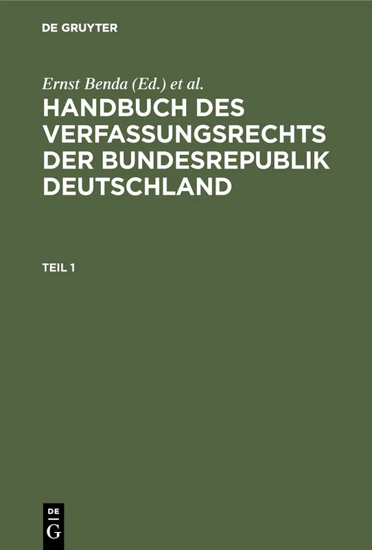 De Gruyter Handbuch des Verfassungsrechts der Bundesrepublik