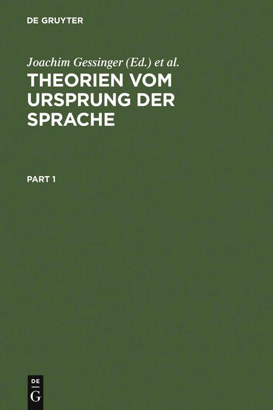 De Gruyter - Theorien vom Ursprung der Sprache - Book