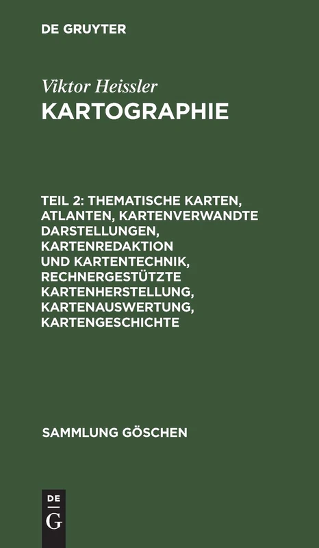 Thematische Karten, Atlanten, kartenverwandte Darstellungen, Kartenredaktion und Kartentechnik, rechnergestützte Kartenherstellung, Kartenauswertung, Kartengeschichte: 2166 (Sammlung goschen, 2166)