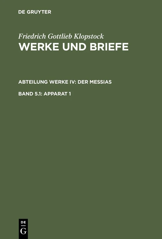 Apparat 1: Der Messias (Abteilung Werke, Band 5.1, 4)