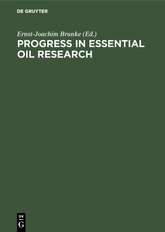 De Gruyter - Progress in Essential Oil Research Proceedings