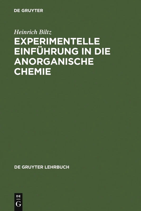 Experimentelle Einführung in die Anorganische Chemie (de Gruyter Lehrbuch)