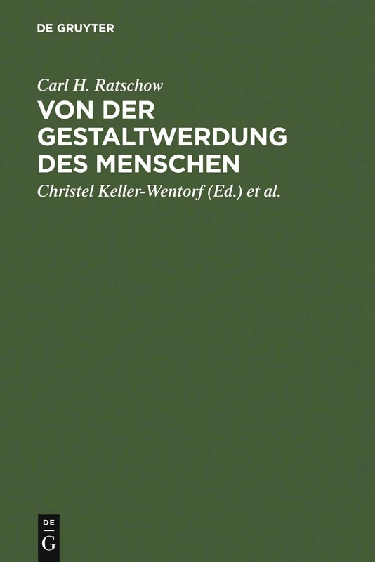 De Gruyter - Von der Gestaltwerdung des Menschen Book