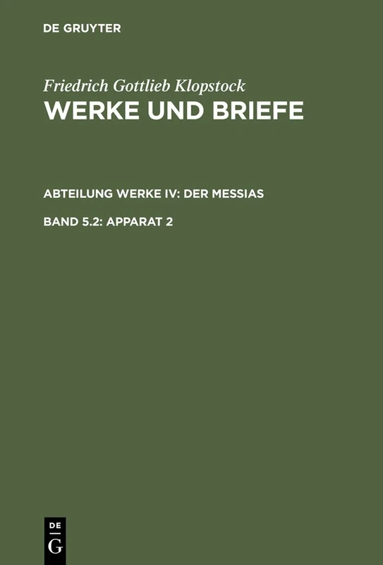 Apparat 2: Der Messias: 4 (Abteilung Werke, 5)