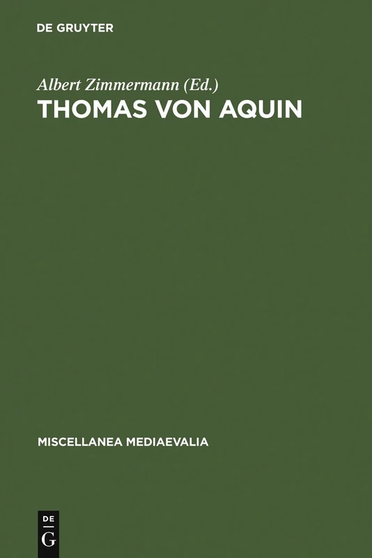 De Gruyter Thomas von Aquin: Werk Und Wirkung - Vol 19 - Image 1