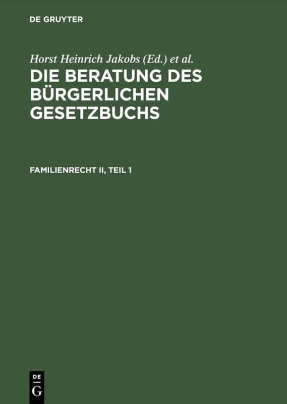 De Gruyter - Die Beratung des BGB, Familienrecht II