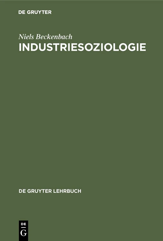 Industriesoziologie (de Gruyter Lehrbuch)