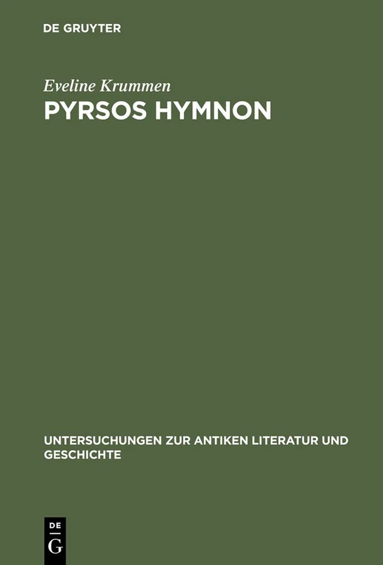 De Gruyter Pyrsos Hymnon - Pindar Interpretation Book