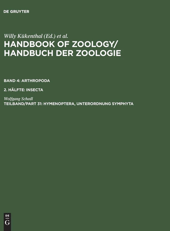 Hymenoptera, Unterordnung Symphyta: Pflanzenwespen: 4 (Handbuch Der Zoologie) - Image 1