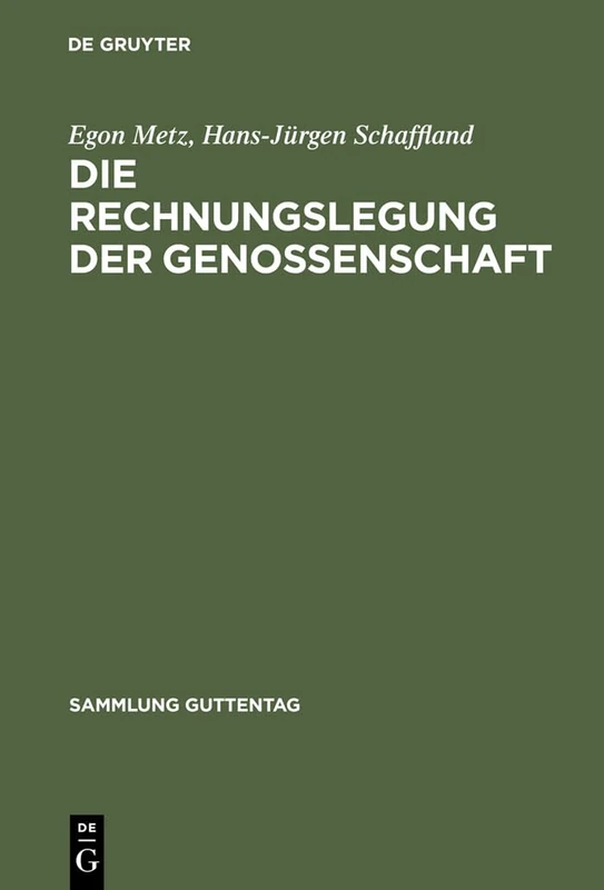 Die Rechnungslegung der Genossenschaft: Sonderausgabe Der Kommentierung Der Rechnungsauslegung Aus Lang/Werdmuller, Genossensehaftsgesetz,Kommentar. (Sammlung Guttentag)