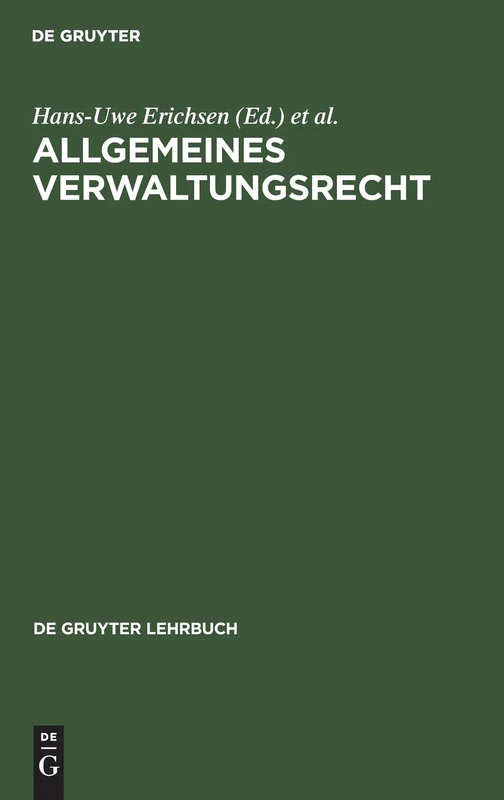 De Gruyter Allgemeines Verwaltungsrecht - Lehrbuch