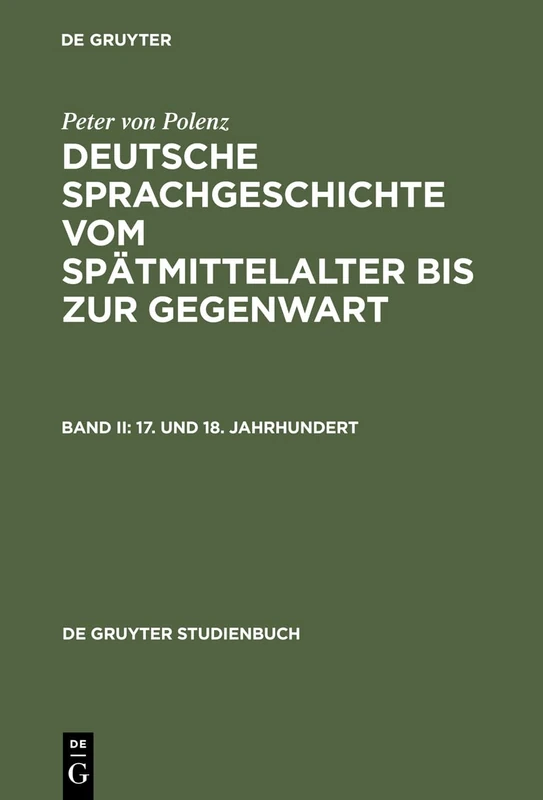 17. Und 18. Jahrhundert (de Gruyter Studienbuch)