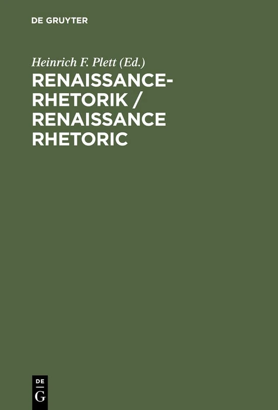 De Gruyter Renaissance-Rhetorik / Renaissance Rhetoric Book
