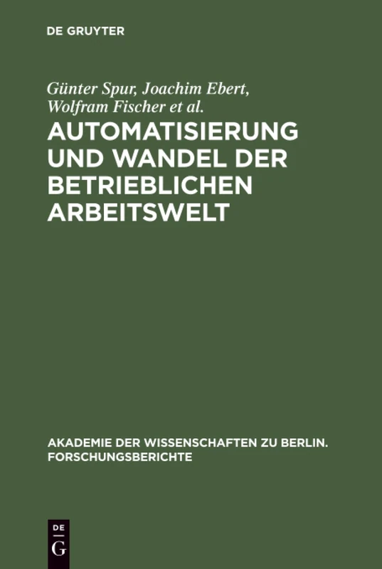 De Gruyter Automatisierung und Wandel der Arbeitswelt 6