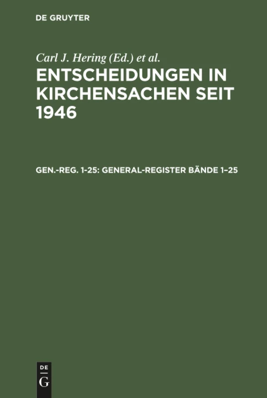 General-Register Bände 1-25