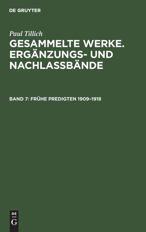 Frühe Predigten 1909–1918