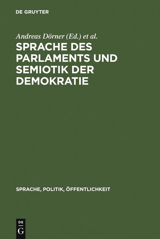 De Gruyter Sprache des Parlaments und Semiotik der Demokratie