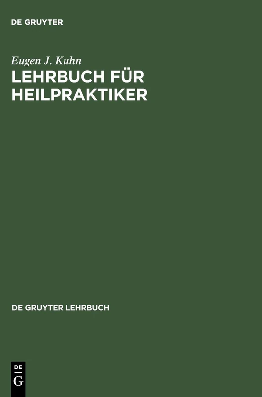 Lehrbuch Für Heilpraktiker (de Gruyter Lehrbuch)