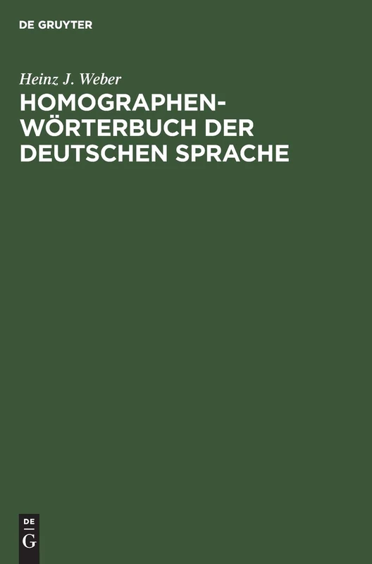 Homographen-Wörterbuch Der Deutschen Sprache - Image 1