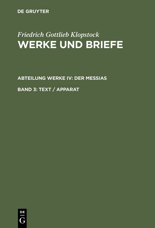 Text / Apparat: 4 (Werke Und Briefe: Historisch-Kritische Ausgabe: Abteilung We)