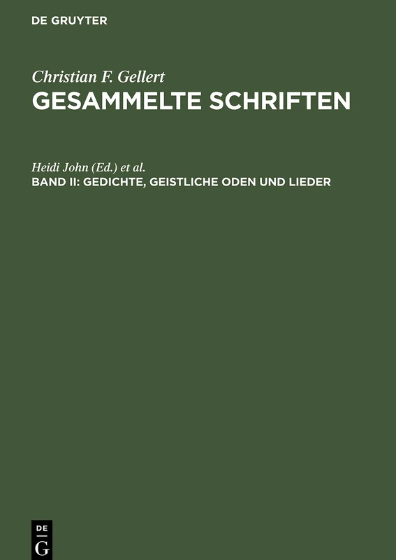 Gesammelte Schriften, Bd II, Gedichte, Geistliche Oden und Lieder: 2