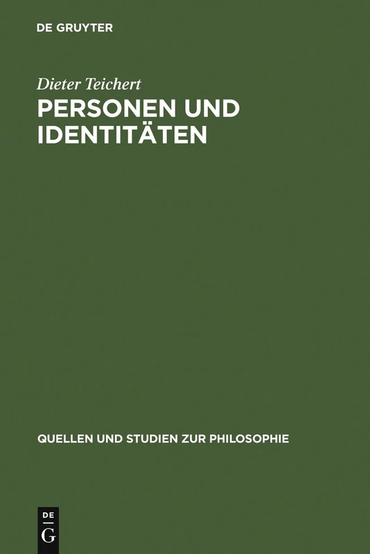 Personen und Identitäten: 48 (Quellen und Studien zur Philosophie, 48)