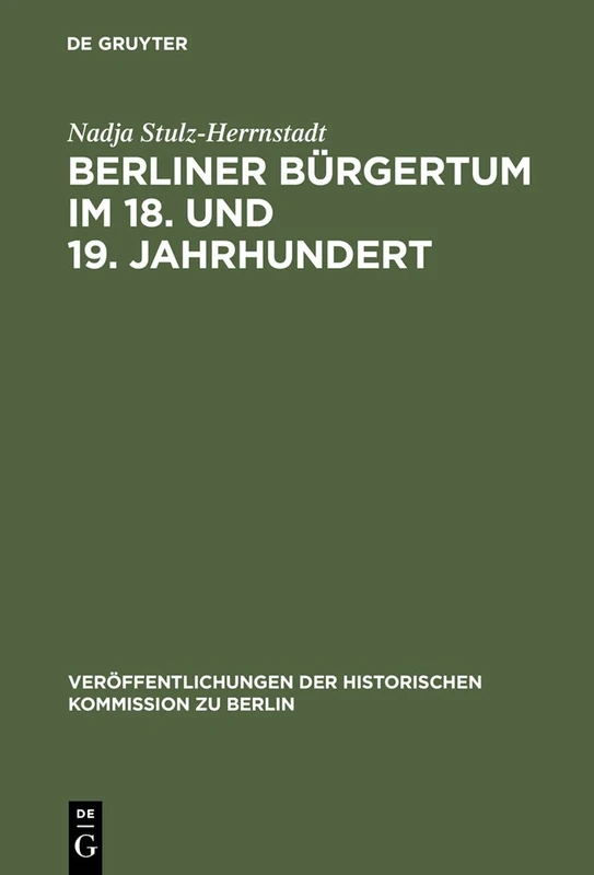 De Gruyter - Berliner Burgertum im 18. und 19. Jahrhundert