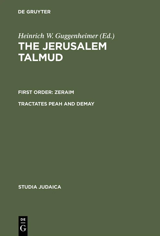 Tractates Peah and Demay: 19 (Studia Judaica)