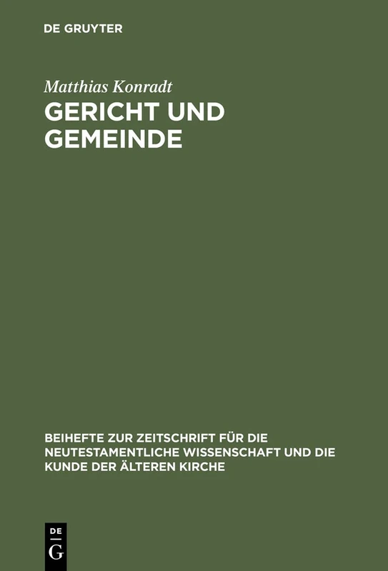 De Gruyter Gericht und Gemeinde - Paulinische Ekklesiologie