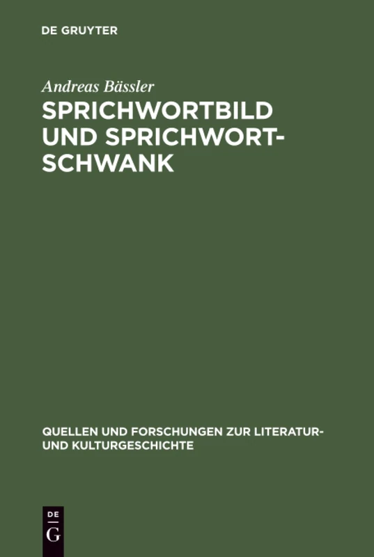 De Gruyter Sprichwortbild und Sprichwortschwank - Literature