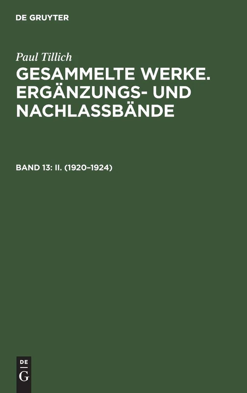 II. (1920–1924): Mit einer historischen Einleitung