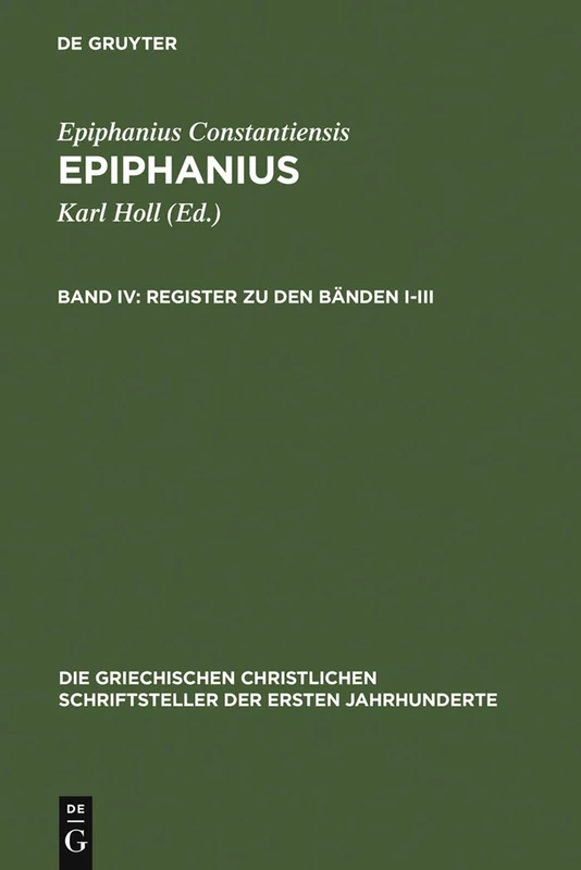 De Gruyter Register zu den Banden I-III - Ancoratus Panarion - Image 1
