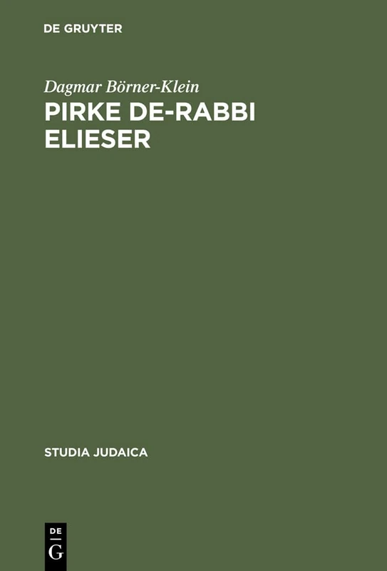 De Gruyter Pirke de-Rabbi Elieser - Studia Judaica, 26