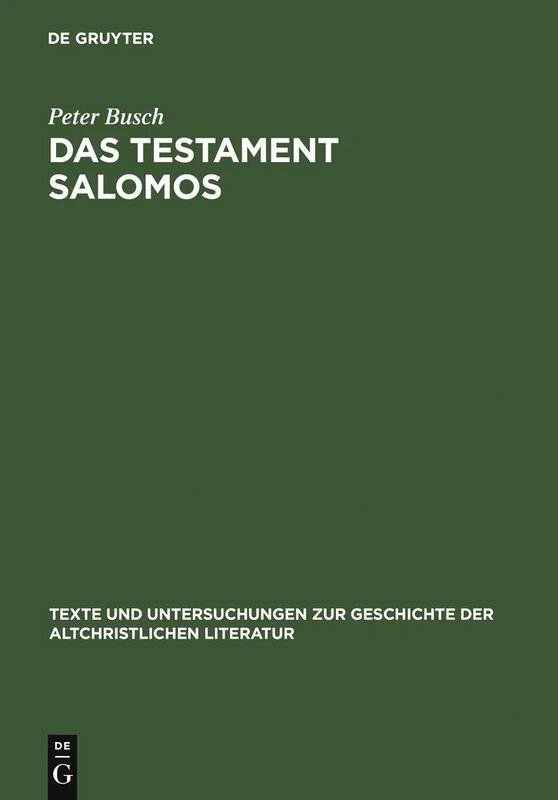 De Gruyter - Das Testament Salomos - Christian Demonology - Image 1