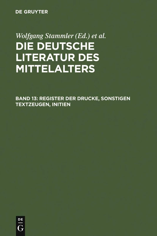 Register der Drucke, Sonstigen Textzeugen, Initien: 13