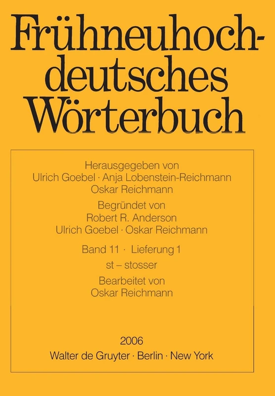 st - stosser: Band 11/Lieferung 1: St - Stosser