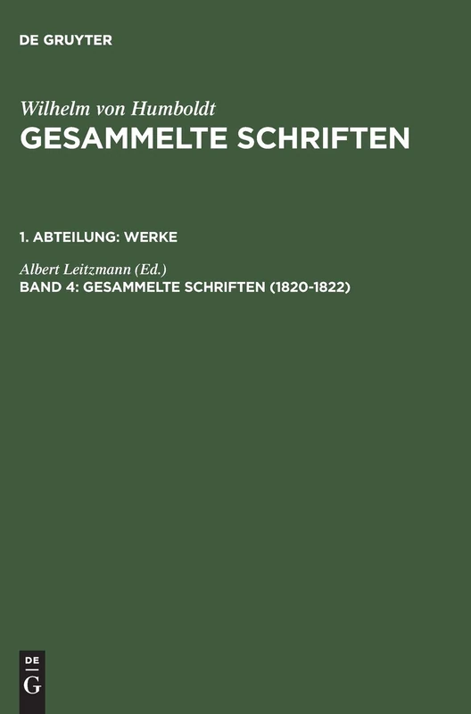 Gesammelte Schriften, Band 4, Gesammelte Schriften (1820-1822)