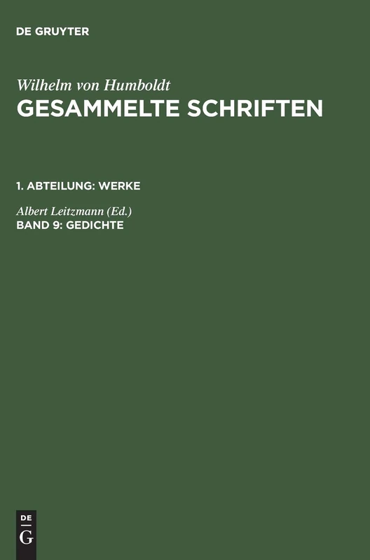 Gesammelte Schriften, Band 9, Gedichte