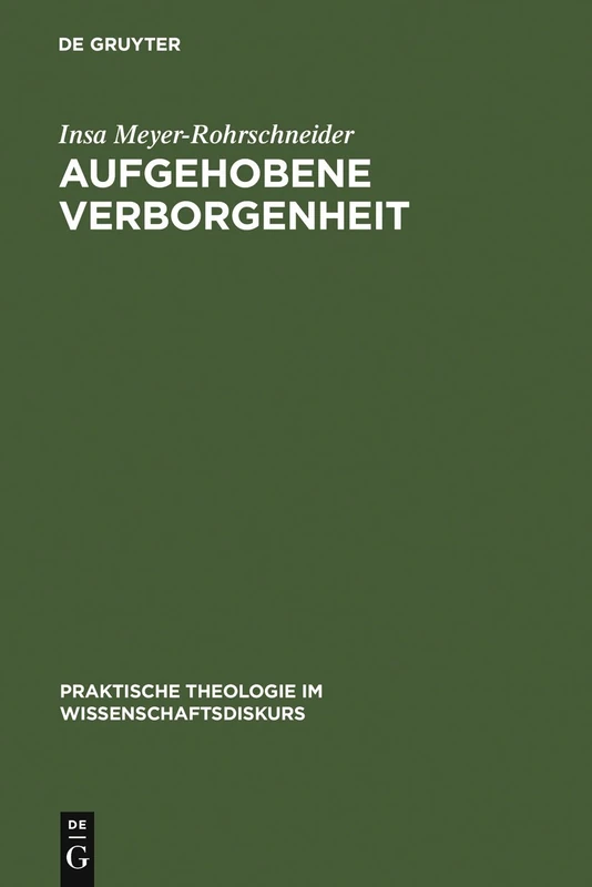 De Gruyter - Aufgehobene Verborgenheit: Gotteslehere - Image 1