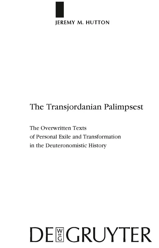 De Gruyter - The Transjordanian Palimpsest - Academic Study