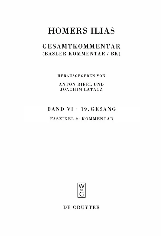 Homers Ilias: Gesamtkommentar, Band VI: Faszikel 2: 6 (Sammlung Wissenschaftlicher Commentare (Swc))