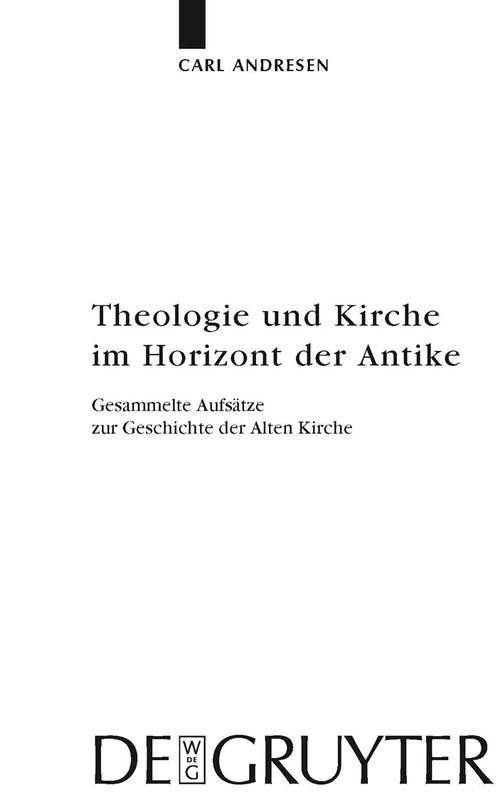De Gruyter - Theologie und Kirche im Horizont der Antike 112