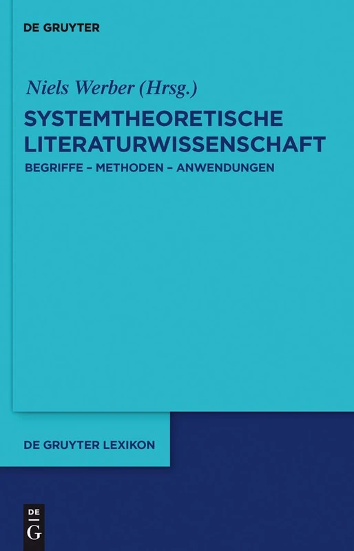 De Gruyter Systemtheoretische Literaturwissenschaft Book