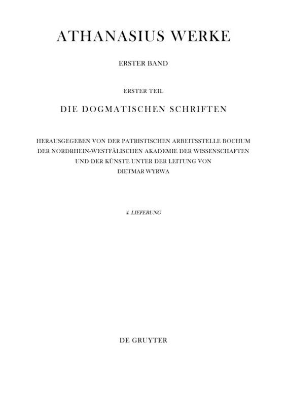 Epistulae I-IV ad Serapionem: 01 (Athanasius Werke)