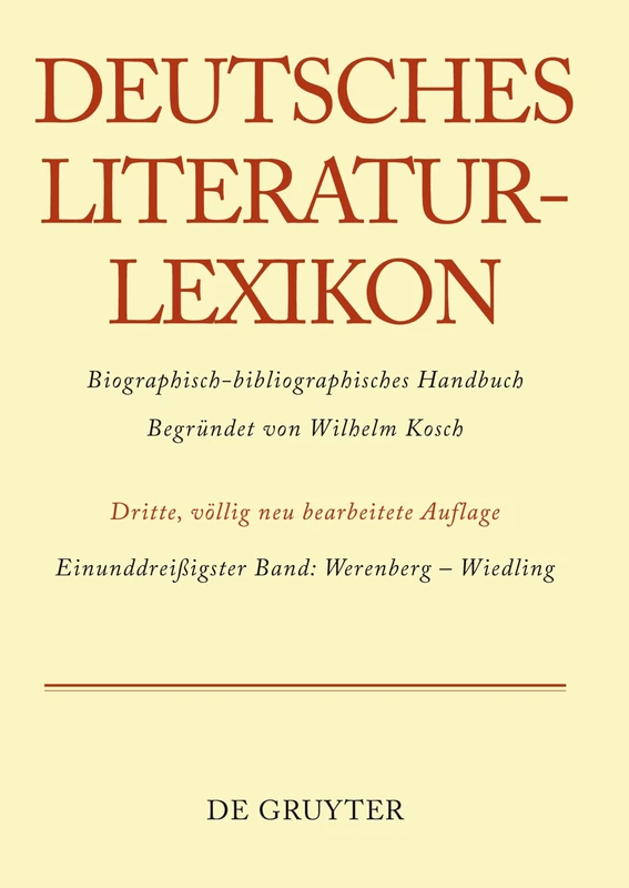 Werenberg - Wiedling: Biographisch-bibliographisches Handbuch