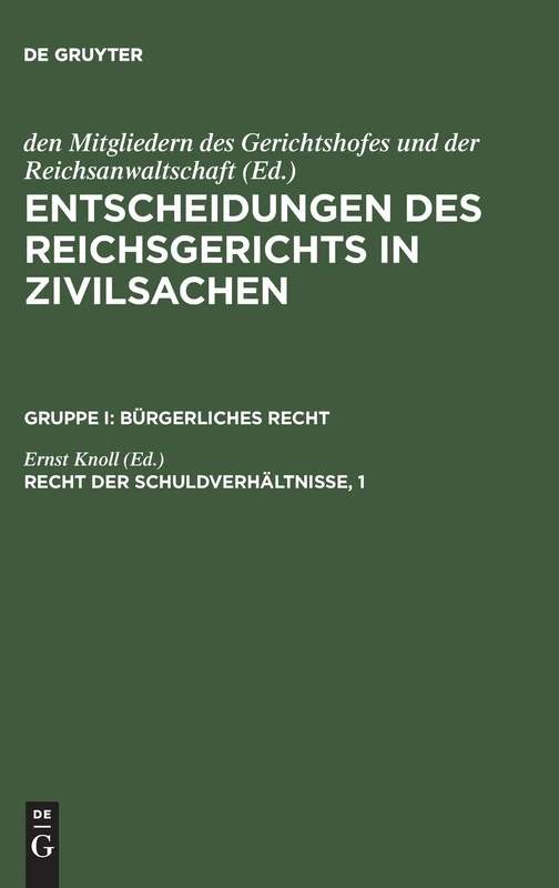 Recht der Schuldverhältnisse, 1