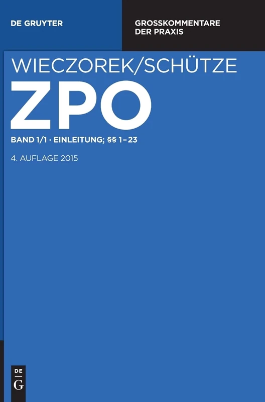 Einleitung; §§ 1-23 (Großkommentare Der Praxis)